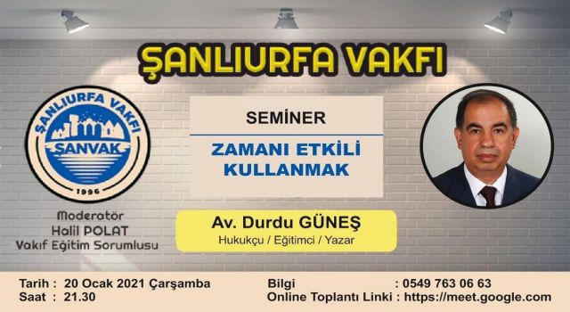 Av.Durdu Güneş'ten öğrencilere 'Zamanı Etkili Kullanmak'