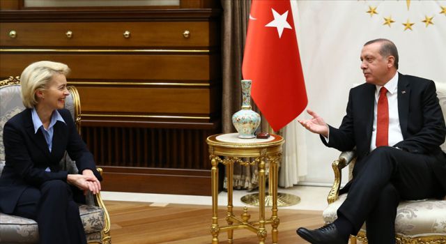 Cumhurbaşkanı Erdoğan, AB Komisyonu Başkanı Leyen ile görüştü