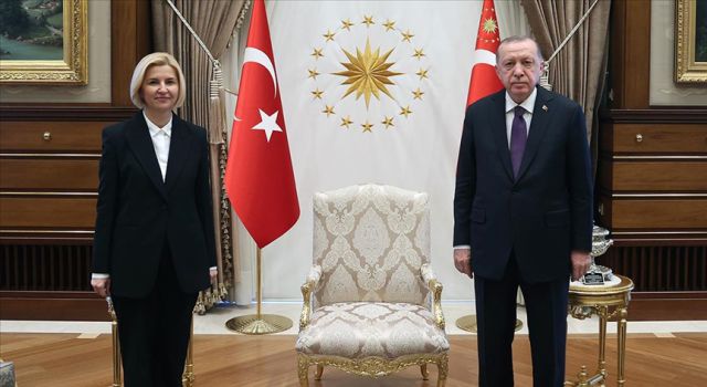 Cumhurbaşkanı Erdoğan, Irina Vlah'ı kabul etti