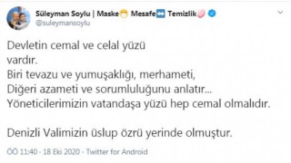 Soylu, 'Denizli Valimizin üslup özrü yerinde olmuştur'