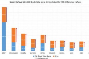 İl il haftalık vaka sayıları!